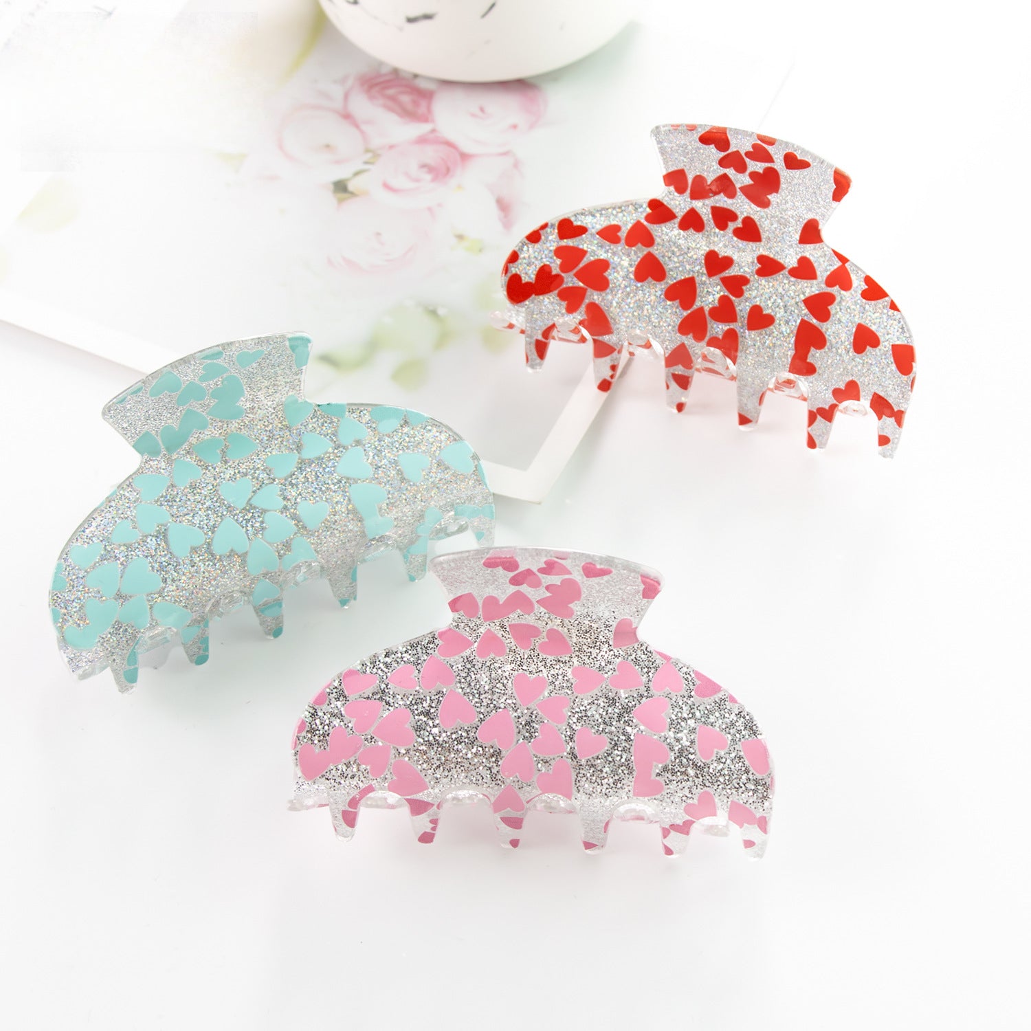 Wholesale Valentine's Day Love Acrylic Hair Clips